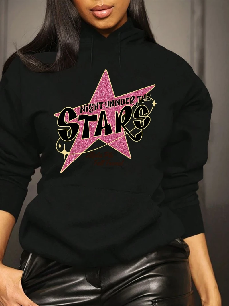 

2025 Autumn and Winter Women's Black Hoodie _ _ Loose High-end Luxury Is for Both Men and Women Top Y2k