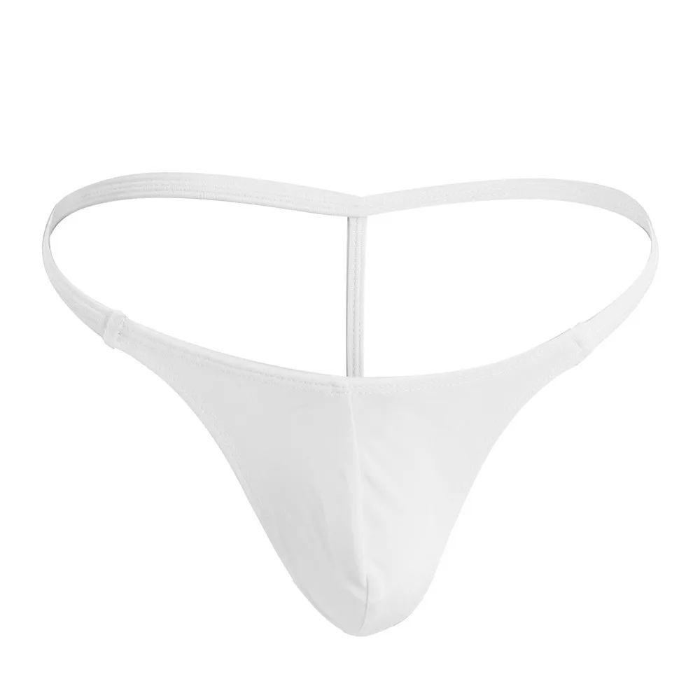 Men Sexy G-String Solid Color  Sheer Pouch Enhancing Low Waist Soft Bikini Breathable Lingerie Seamless Underwear Erotic Panties