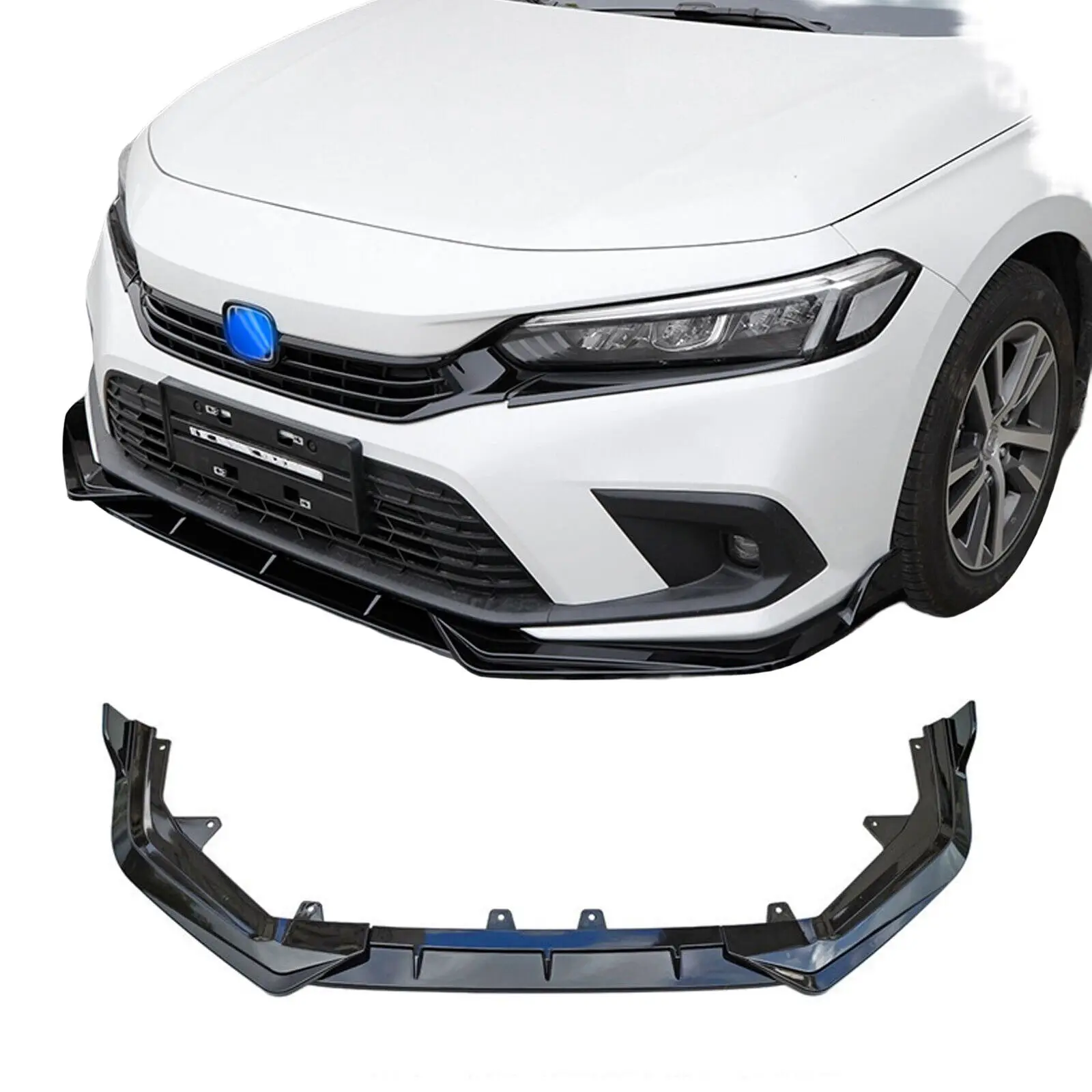 

3PCS Glossy Black Front Spoiler Splitter Bumper Lip for 11th Gen Civic Sedan 2021-up