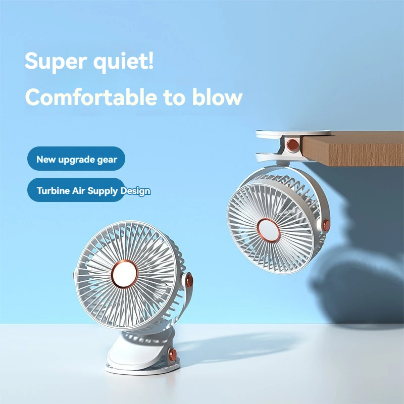 Summer clip fan USB mini electric fan rechargeable desktop fan office portable high wind clip fan dormitory students