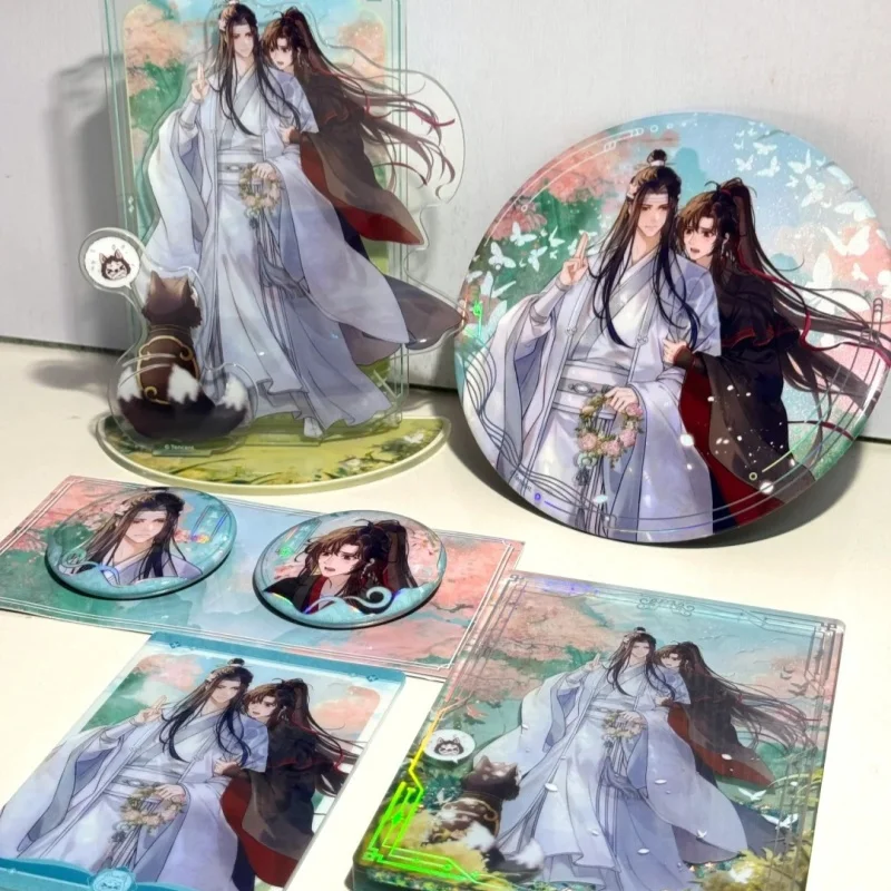 

Official Mdzs Anime Badge Set - Wei Wuxian & Lan Wangji 'Fear Dogs' Series (Pin/Transparent Card) By Nanman Club