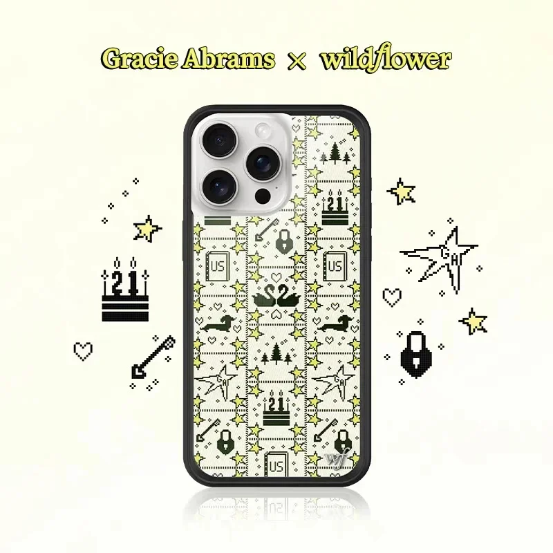 

Wildflower 3D Swan Genius Music Girl wf Phone Case for iPhone 12 13 14 15 16 17 Pro Max Plus Wildflower Cartoon Soft Edged Cover