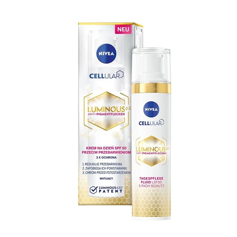 Nivea Cellular Luminous 630° Anti-pigment Flecken Sunscreen 40ml UV Protection SPF50 Isolation Whitening Sunblock Skin Care