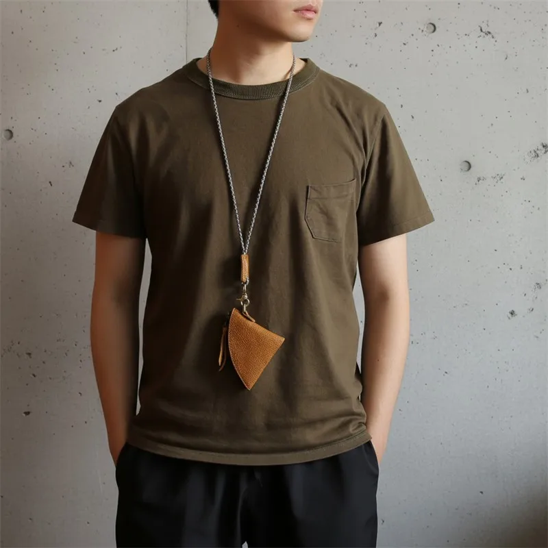 

Vintage Vegetable Tanned Top Layer Leather Mini Coin Purse Unisex Genuine Leather Zipper Short Wallet Small Casual Change Pouch