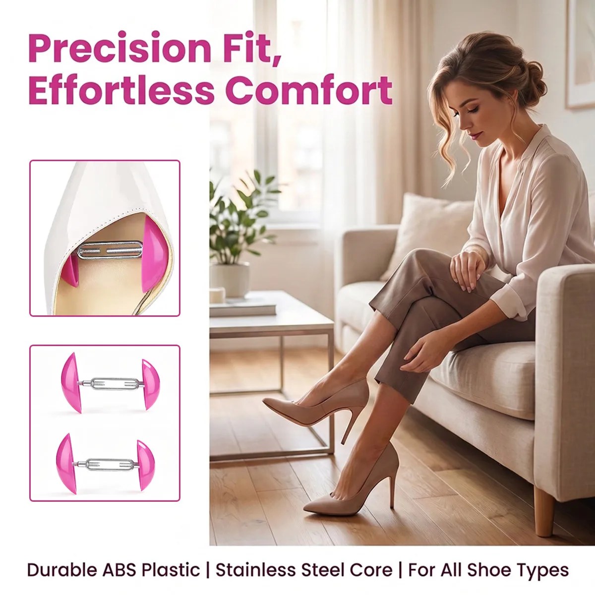 Portable Adjustable Shoe Stretcher Width Expander, Mini Shoe Support Rack, Anti‑Wrinkle Shoe Care Tool for Men & Women Footwear