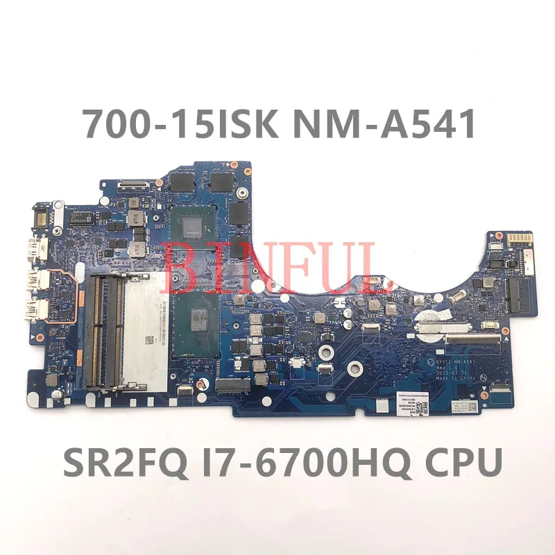 

High Quality For Y700 Y700-17ISK Laptop Motherboard NM-A541 With SR2FQ I7-6700HQ CPU HM170 GTX960M 4GB DDR4 100% Full Tested OK