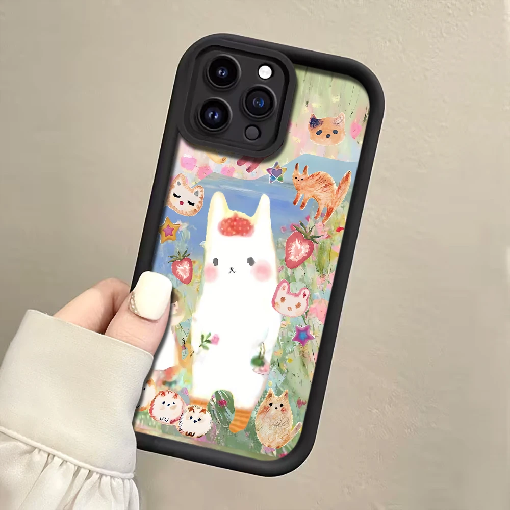 Märchenhafte Hasen-Schlaufen-Handyhülle für iPhone 13 14 15 16 17 Pro Max 15 14 13 Plus 17E XR Stoßfeste Matte Silikonhülle – Detail 5