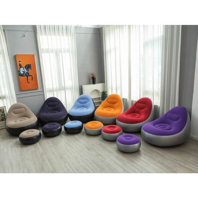 Inflatable Home Furniture Lazy Sofa Chairs Double Lounge Lunch Break Folding Leisure Sofa Backrest Armrest Living Room Sofas