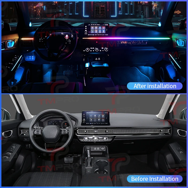 TMPRO 64 Colors LED Safety assistance systems Ambient Lighting For 11th Generation Civic 2022-2024 Interior Decoration