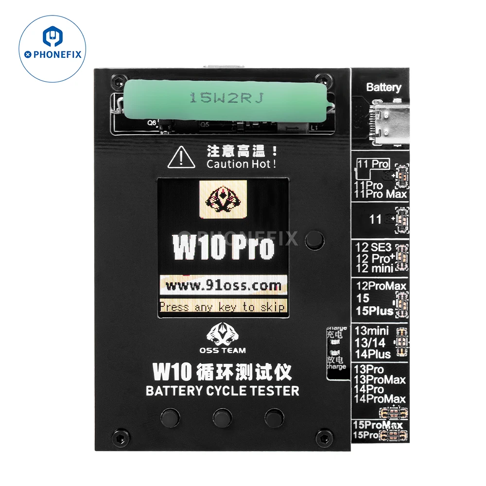 W10 Battery Cycle Tester Quick Battery Efficiency Improve Programmer for iPhone 11-15PM Battery Capacity Modification