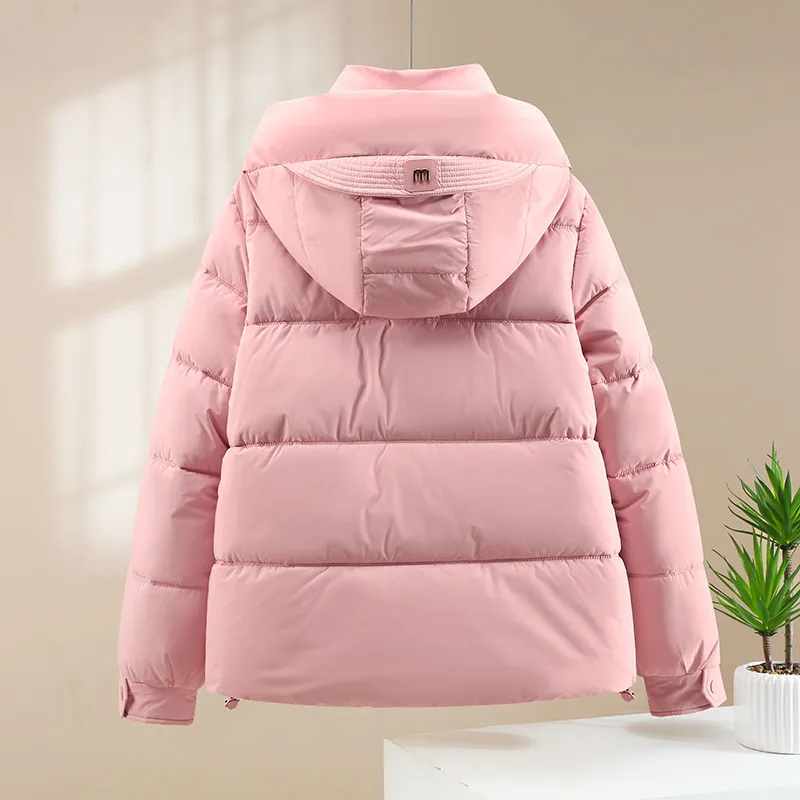 شتاء جديد حجم كبير ort Thiened Faion بسيط المرأة أسفل القطن Jaet معطف القطن فضفاض ملابس خارجية الكورية Sle #5