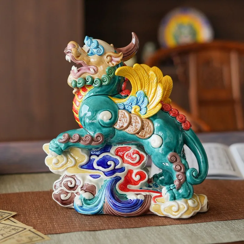 Feitian Pixiu mid-to-high-end ceramic ornament