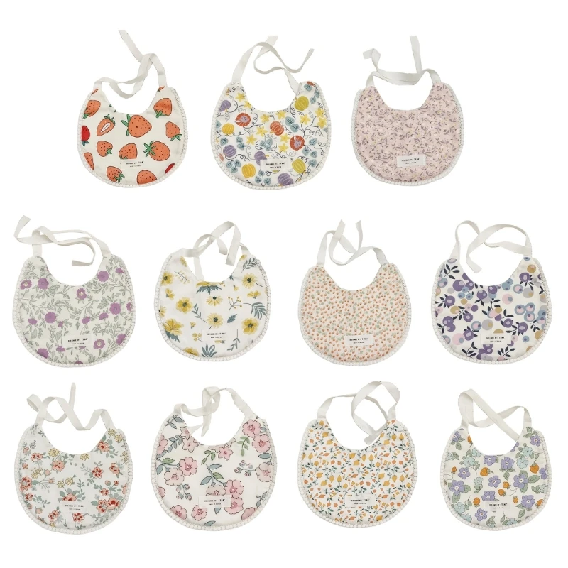 

Summer Baby Burping Cloth Teething Bibs Bandana Bibs Absorbent Baby Bibs for Boys Girls Floral Pattern Design Baby Bibs