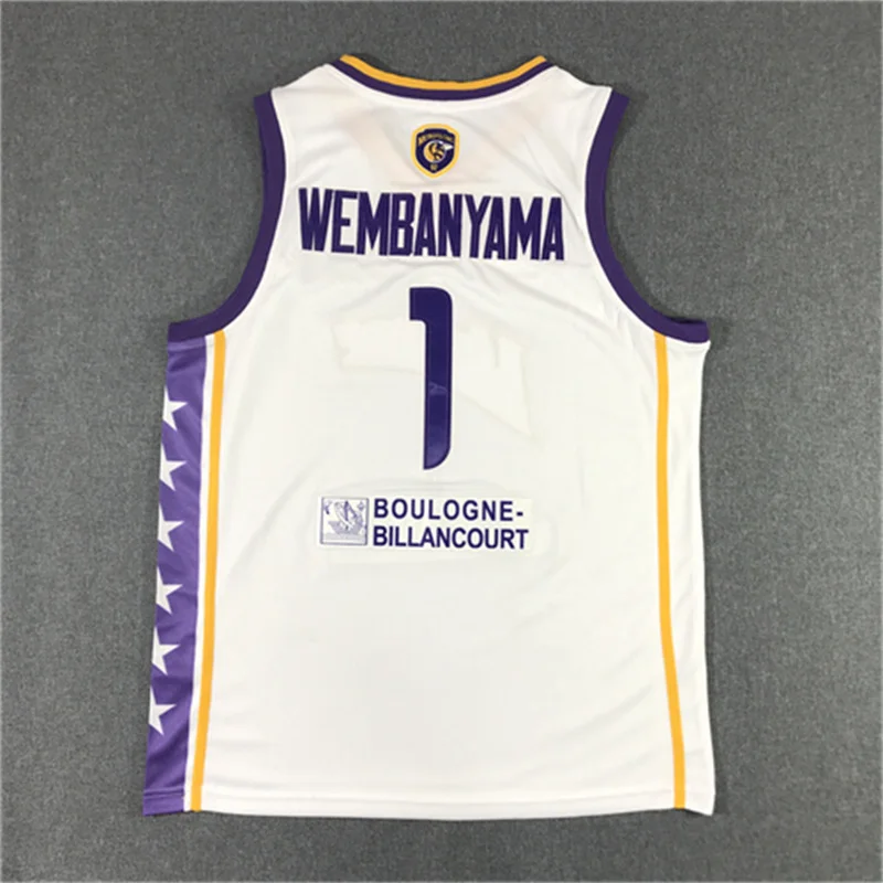 Basketball Jerseys Mets 92 1 Wembanyama Jersey Outdoor Sports Qurple Sewing Embroidery White 2024 FRANCE 32 Blue Shirts