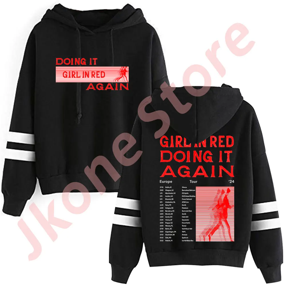 Girl in Red Doing It Again Tour Logo Merch Pullovers Unisex Fashion Pocketless Parallel Bars Sleeve Streetwear