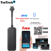 Mini Waterproof GSM GPS tracker Car motorcycle Tow away move alarm vehicle ACC monitor cut off oil real time tracking software