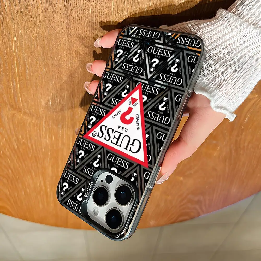 Luxuriöse Marken-G-G-guessES Handyhülle für iPhone 17 Air 16 15 14 Plus 13 12 11 Pro 7 8 XS Max XR Silber Schwarz Stoßfeste Hülle