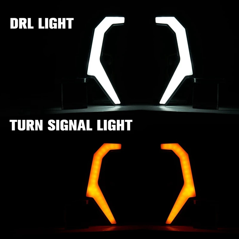 Front Fang Accent Lights Kit, Signature Light With LED Turn Signal For Polaris RZR XP 4 1000/RZR 900 XC 900S Parts Accessories