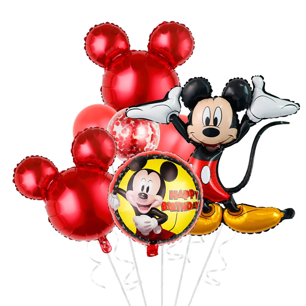 Disney Mickey Mouse Birthday Decorations  Disposable Tableware Napkin Straw Tablecloth Cups Balloons Baby Shower Party Supplies