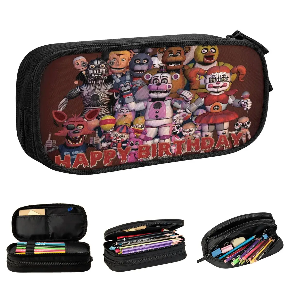 FNAF Cartoon Pencil Case Creative Horro Game Pen Holder Bag Girls Boys Large Storage Office Gifts Pencilcases