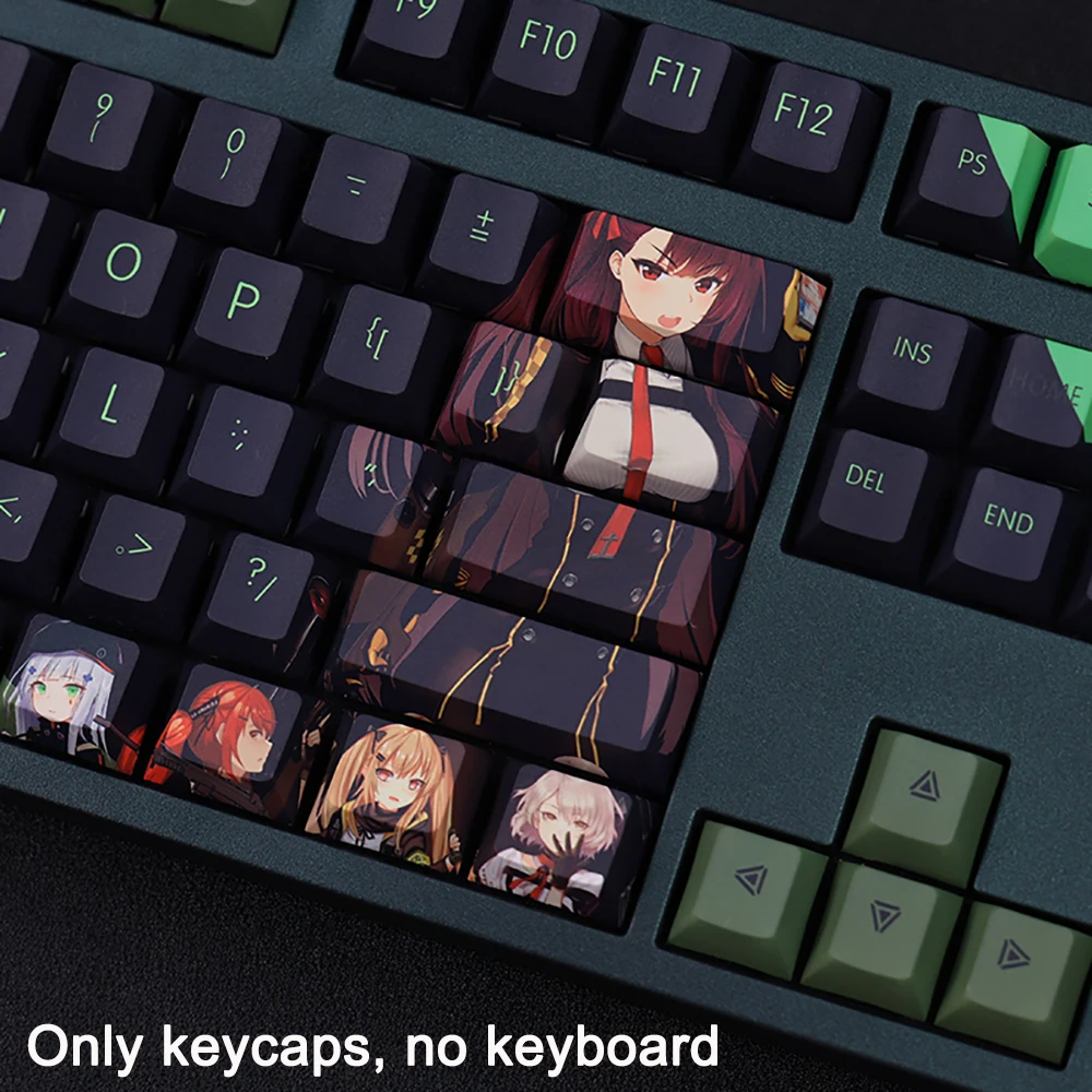 Imagem -02 - Frontline Keycaps das Meninas Hk416 Pbt Dye Subbed Cherry Backlit Keycaps Anime Key Caps para Ansi 61 87 104 108 Layout