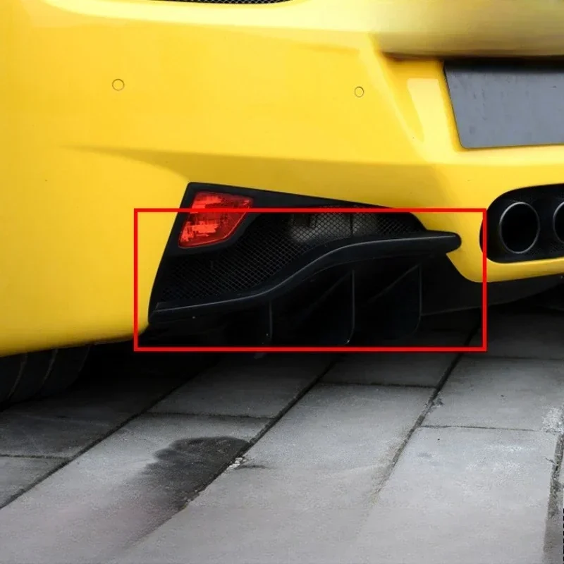 For Ferrari 458 Models Real Dry Carbon Fiber Rear Bumper Decorative Stickers From 2011-2016 Exterior Decoration Modification