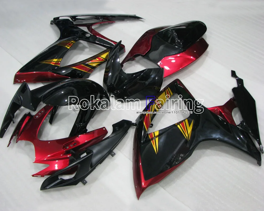 

Для Suzuki Cowling K6 GSX-R600 GSX-R750 2006 2007 GSXR600 GSXR750 06 07 красный черный комплект обтекателя мотоцикла (литье под давлением)