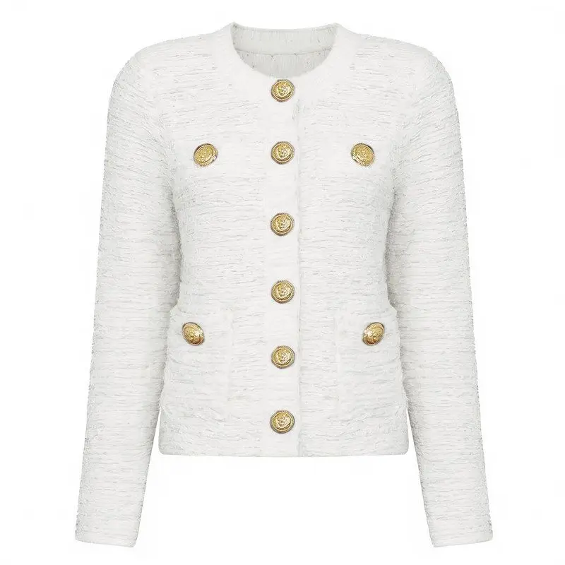 

High Quality Comfortable Knitted Cardigan Women's Fashion Spring Autumn New Style European Style Regular Fit Long Sleeve roun...