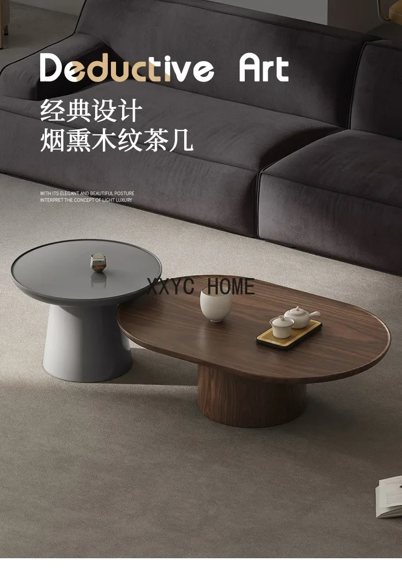 Lichte Luxe Moderne tafel Woonkamer Huis Kleine Tafel Crème Stijl Ronde tafel Eenvoudige Koffie