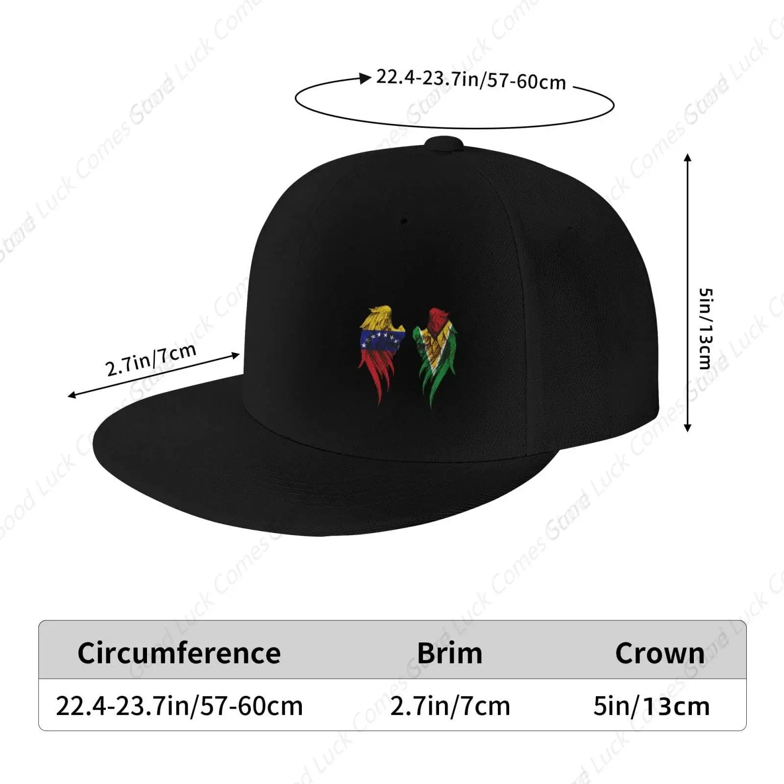 Wings Venezuela and Guyana Flag Snapback Hats for Men Women Adjustable Flat Brim Baseball Cap Flat Bill Trucker Hat