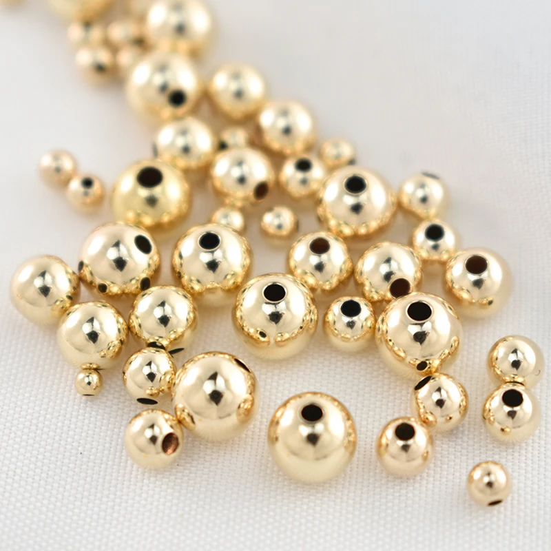 Echte 14K Goldfilled Runde Nahtlose Perlen Goldperlen für Schmuckherstellung Handgemachtes DIY-Zubehör Gold-Schmuckkomponenten Saatperlen – Detail 11