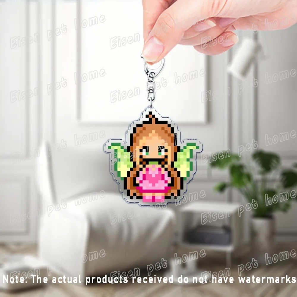 لطيف الكرتون بكسل سلاسل المفاتيح للنساء حقيبة سحر الجنية ستيلا موسى Tecna السحرية فتاة الجنيات Keyrings مجوهرات أصدقاء الهدايا