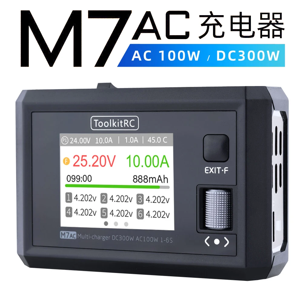 ToolkitRC M7AC Intelligence Charger 2S 3S 4S 5S 6S AC100W DC300W XT60 XT30 Lipo Battery Balance Remote Control Car FPV Fast