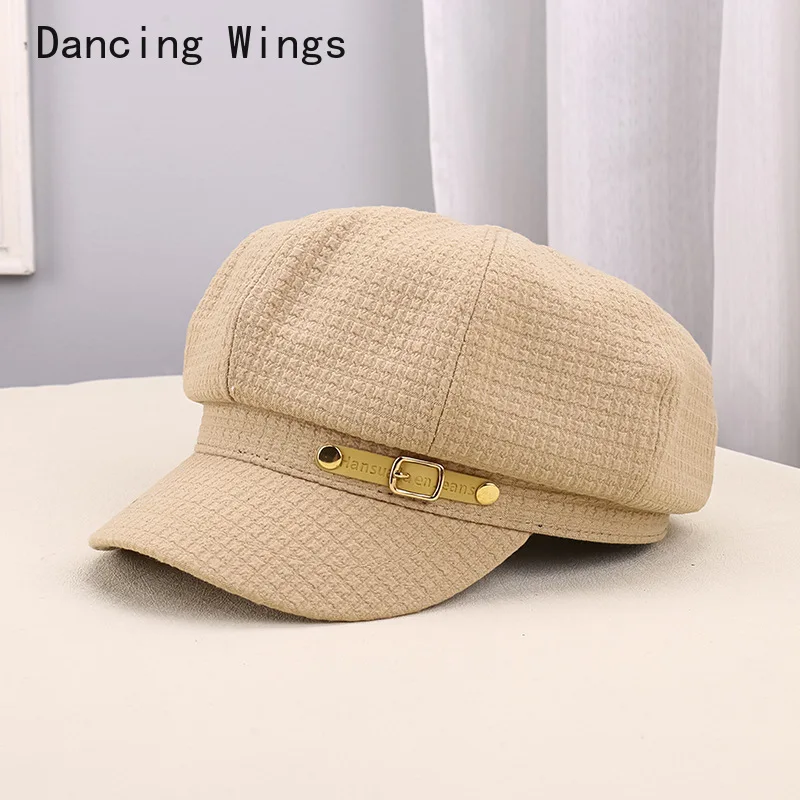 

New Retro Spring Autumn Hat Women's Octagonal Hat Peaked Cap Female Newsboy Caps Fashion Wild Small Face Beret Casquette