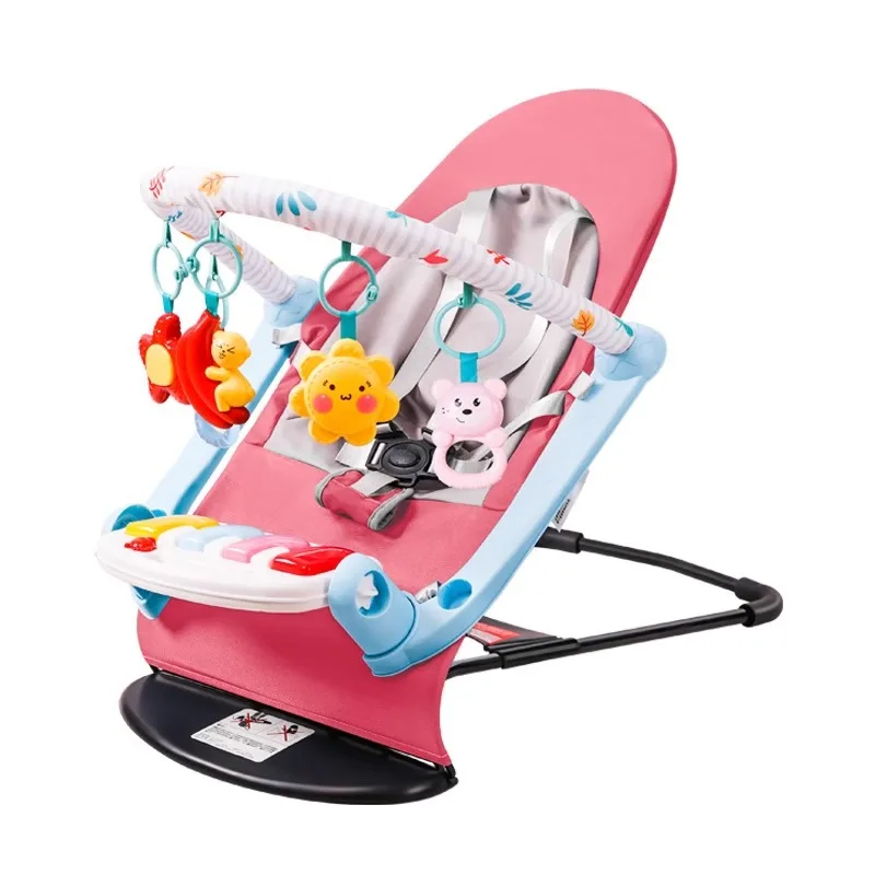 Mata edukacyjna dla niemowląt i krzesełko do huśtania, muzyczna mata do zabawy ze światłami, zabawka wspomagająca wczesny rozwój dla niemowląt i małych dzieci w wieku 0-18 miesięcy