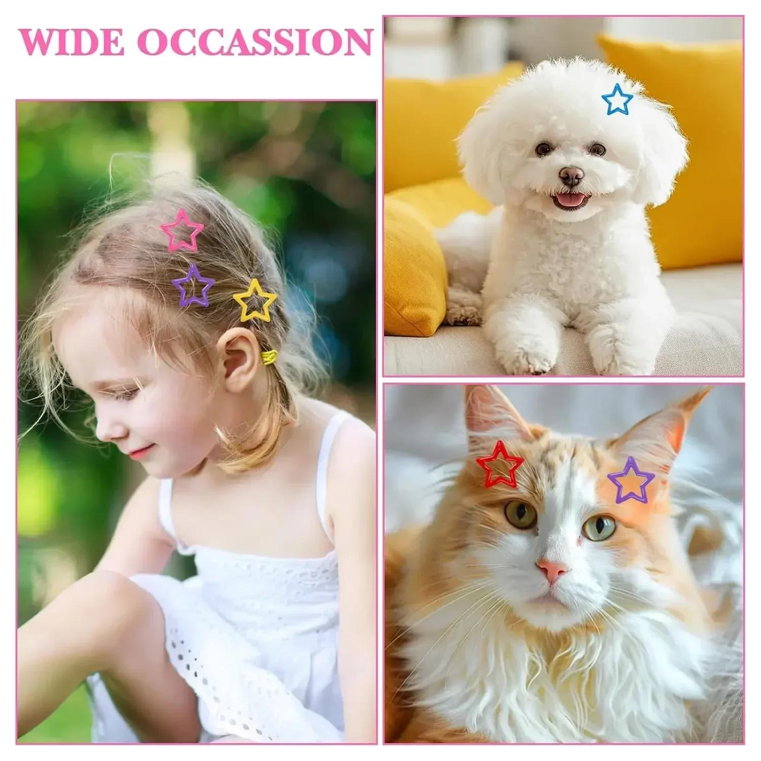 Bunte Stern-Haarspangen Y2K Snap-Haarspangen Sternförmige Haarspangen Rutschfeste Haaraccessoires für Mädchen und Frauen Niedliche Frisur – Detail 6