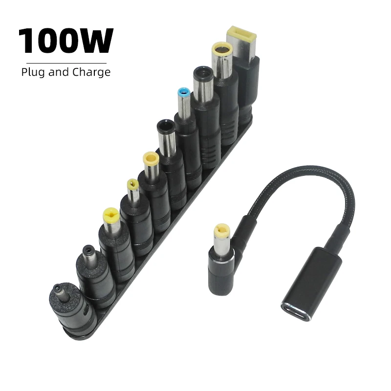 100W Typ C do uniwersalnego złącza adaptera do notebooka Dc Jack Usb C Kabel do ładowania laptopa Ładowarka do laptopa 10szt Złącze
