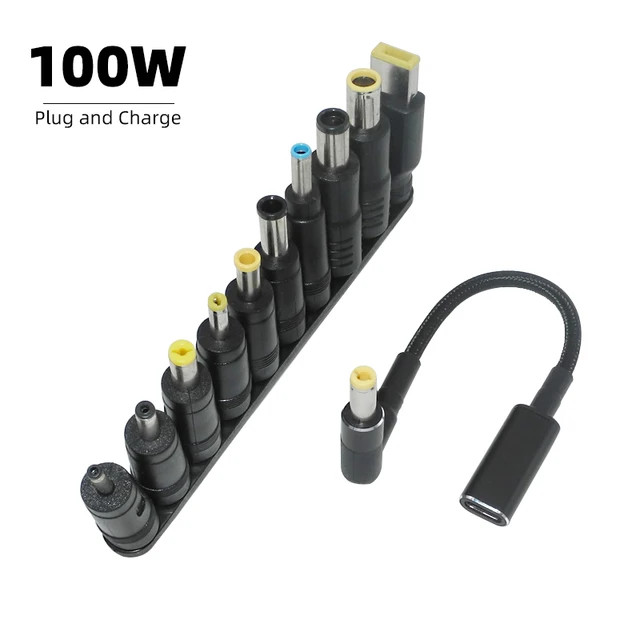 100W Typ C do uniwersalnego złącza adaptera do notebooka Dc Jack Usb C Kabel do ładowania laptopa Ładowarka do laptopa 10szt Złącze