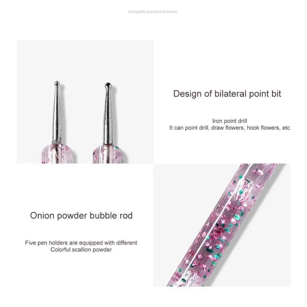 Strass Design Dual End acrilico Nail Art Carving punteggiatura penna punta Liner pittura pennello da disegno Gel UV Polish Manicure Tool