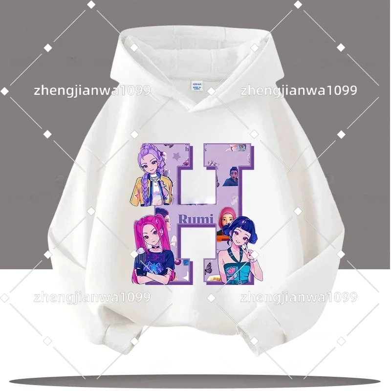 K-pop شيطان الصيادين رسالة A-Z 3-12 سنة الأطفال مقنعين البلوز الفتيات قميص غير رسمي الأولاد تيشرت رياضي الكرتون طباعة