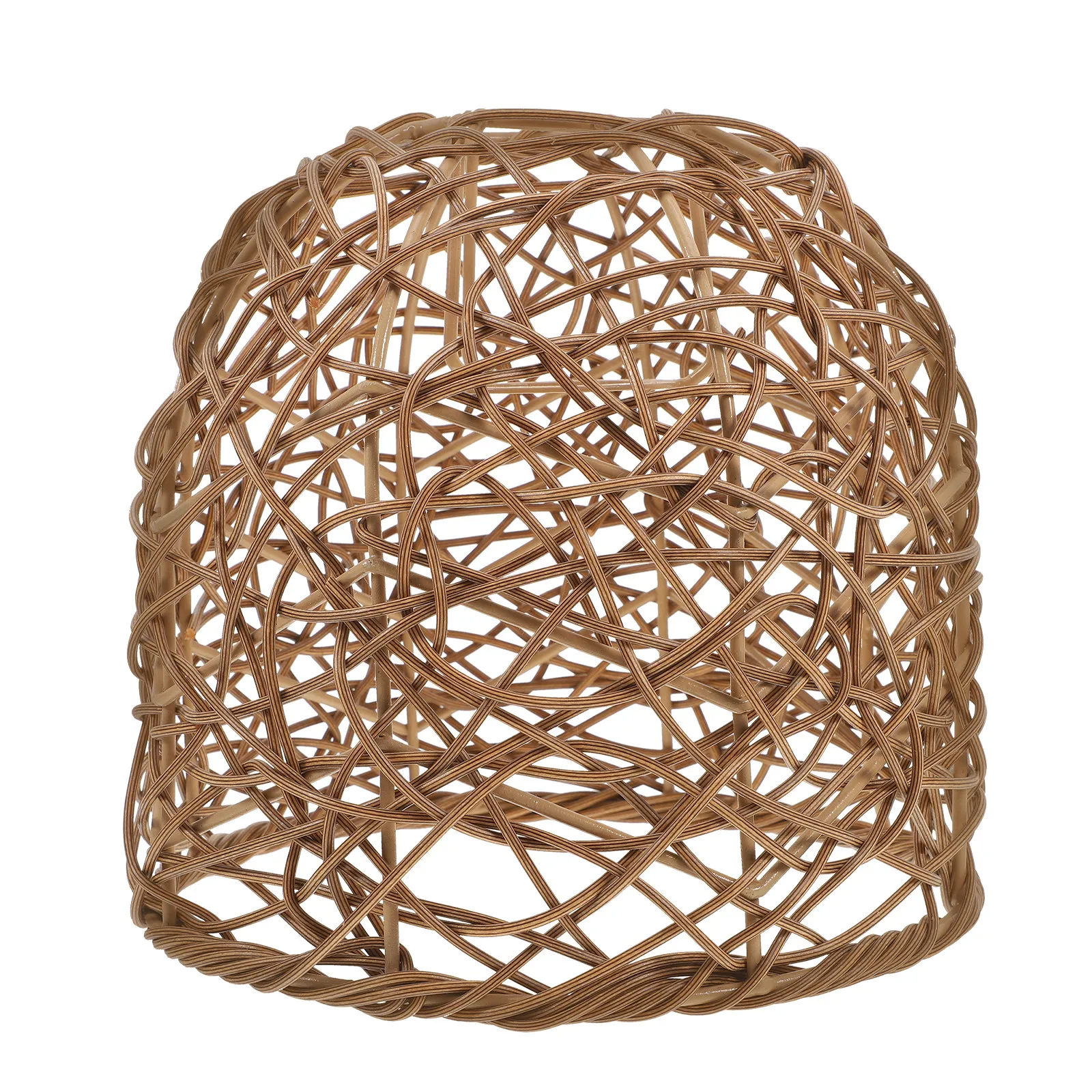 

Imitation Rattan Woven Pendant Lampshade for Kitchen Dining Room Farmhouse Boho Modern Light Fixture Hanging Ceiling Lamp Shade