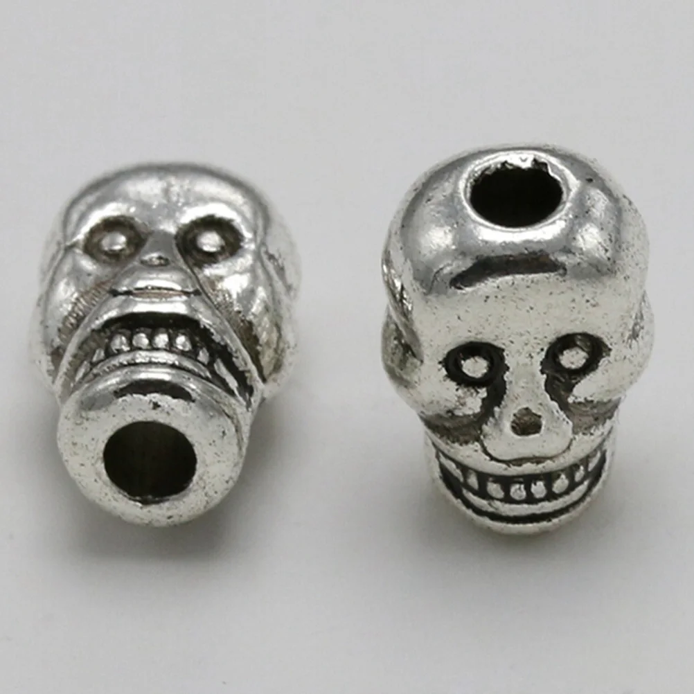 

100 шт. бусины в виде черепа, серебряный кулон, подвески «сделай сам», винтажные подвески для изготовления ювелирных изделий, уникальный дизайн формы