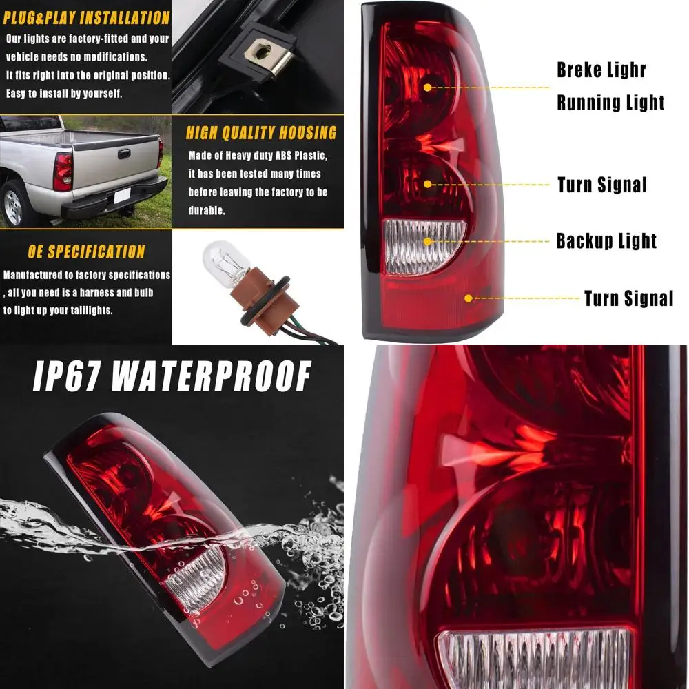 

2003-2006 Chevy Silverado 1500/2500 Factory Style Tail Light, Driver Side, Bulb & Harness Included