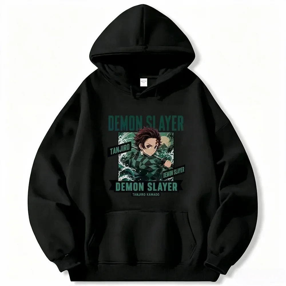 Demon Slayer Tanjiro Kamado Graphic Hoodie，Unisex，Drawstring Hooded Sweatshirt Anime Print Oversized Casual Top
