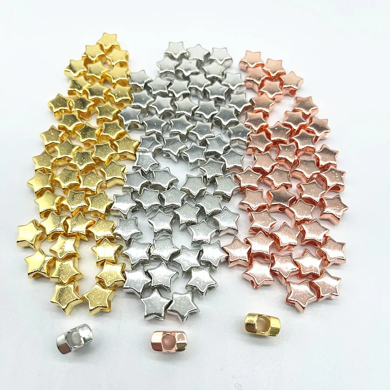 50pcs 9x5mm Star Charm Big Hole CCB Beads High Bright Spacer Beads for Jewelry Making DIY Bracelets Accessories