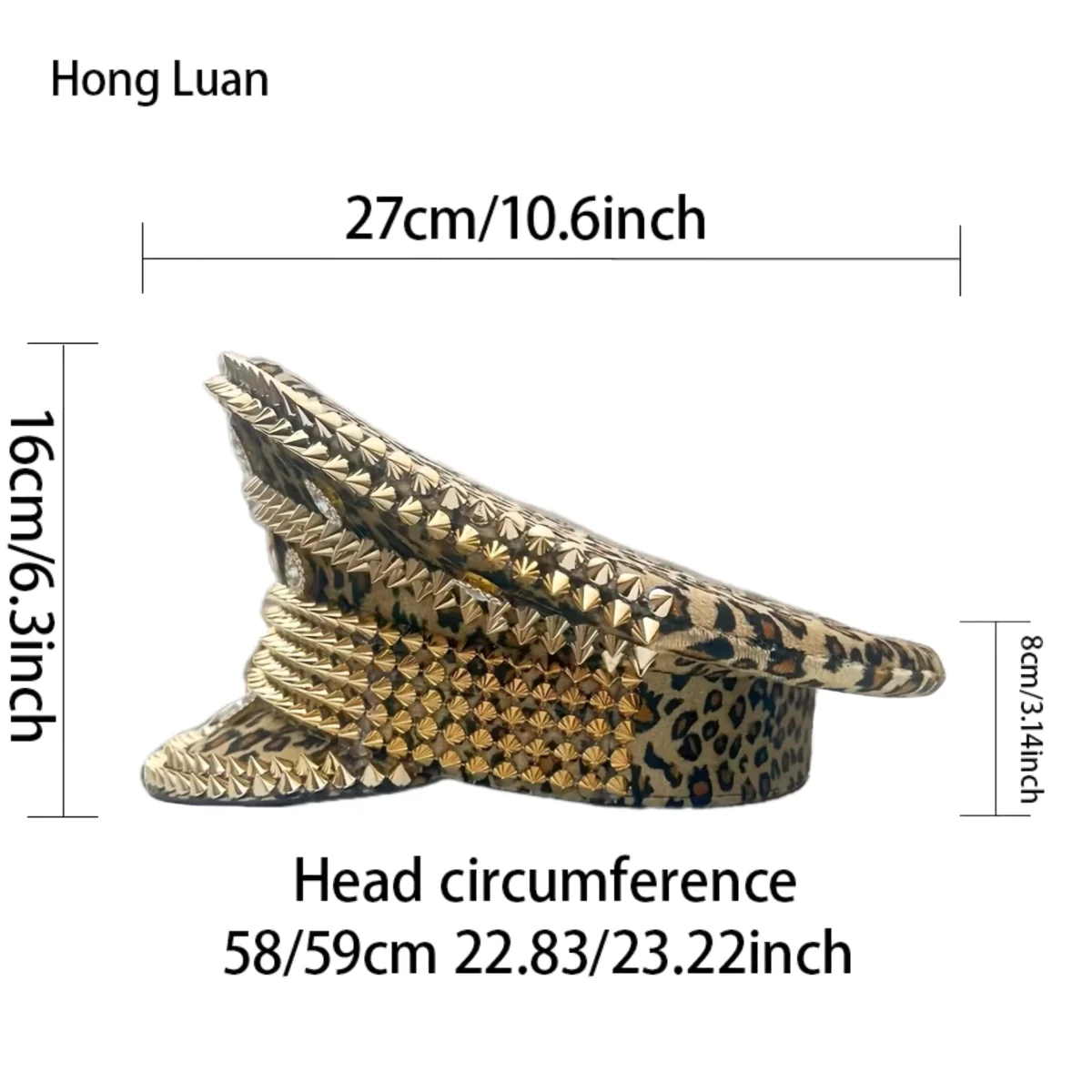 HongLuan Music Festival Costume Hat, Captain Hats Rhinestone for Carnival Woman, Cosplay Female Accessories