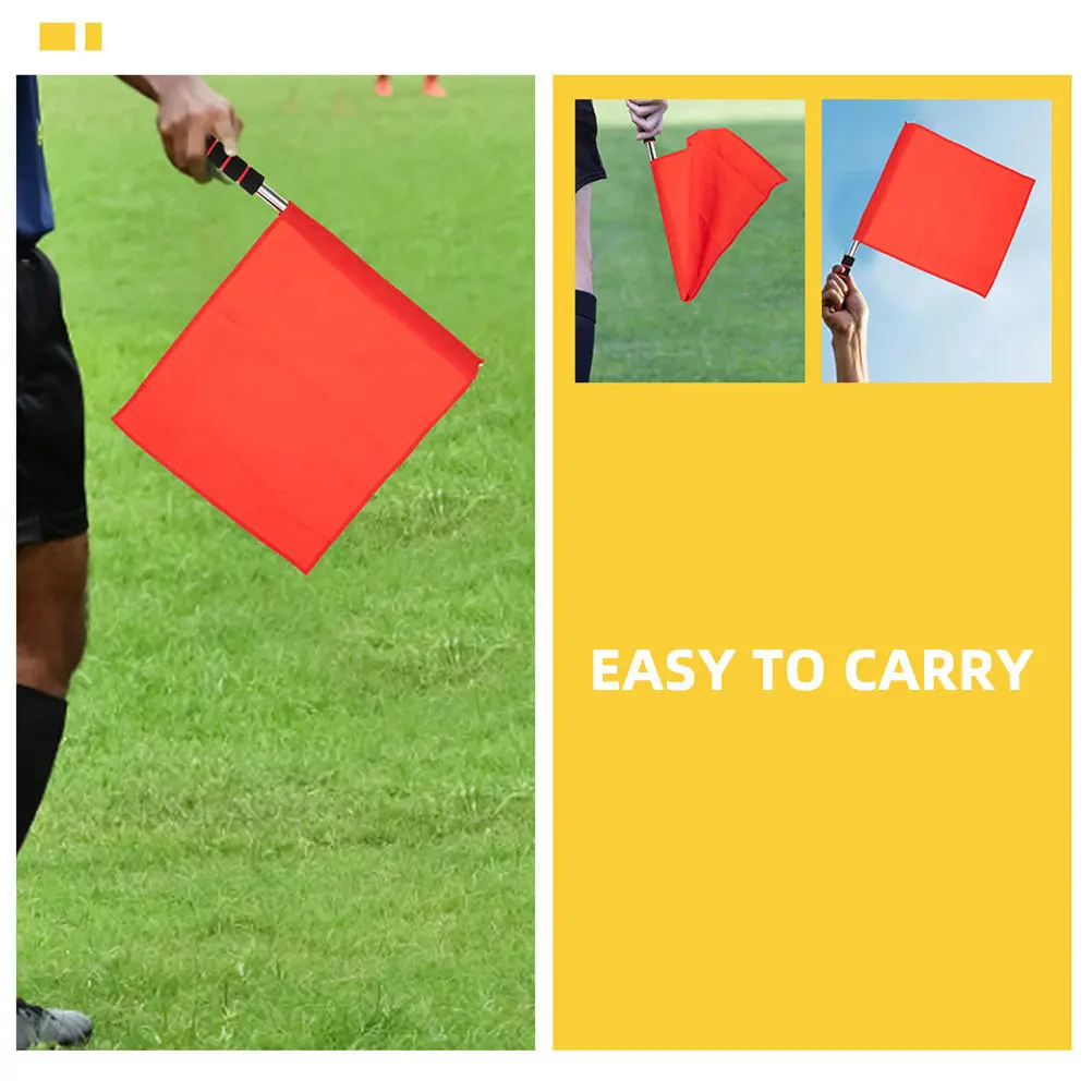 4Pcs Referee Hand Flags Small Signal Flags for Football Match Safety Conducting Racing Sports Equipment Flag Sports Equipment