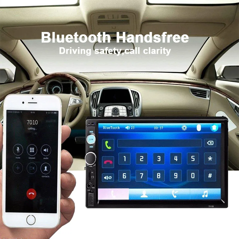 2 Din 7 Inch Car Radio Bluetooth Hand-free Multimedia MP5 Player HD Video Touch Screen Autoradio USB FM Radio Function Stereo