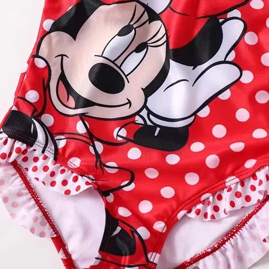 Kid Girls Swimsuit Summer Clothes Swimwear Hat Cartoon Minnie Mouse Frozen Elsa Baby Toddler Bodysuit Swimming Children Pajamas