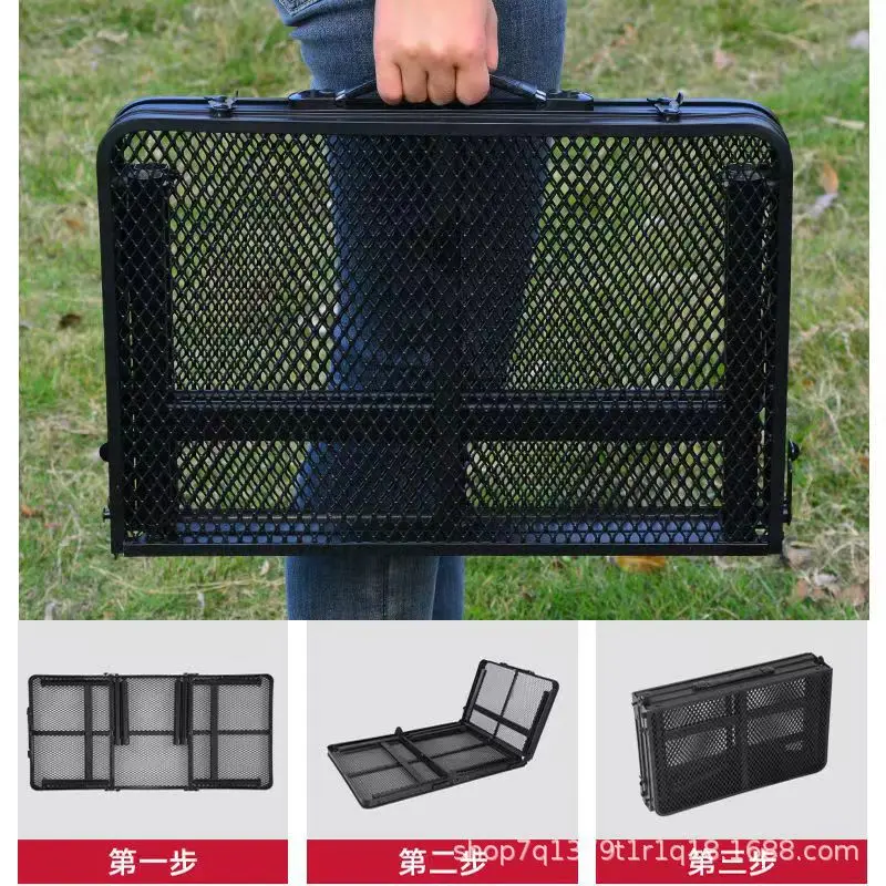 Camping Table Outdoor Portable Ultra-light Aluminum Alloy Folding Grid Table That Can Be Raised And Lowered Picnic Supplies